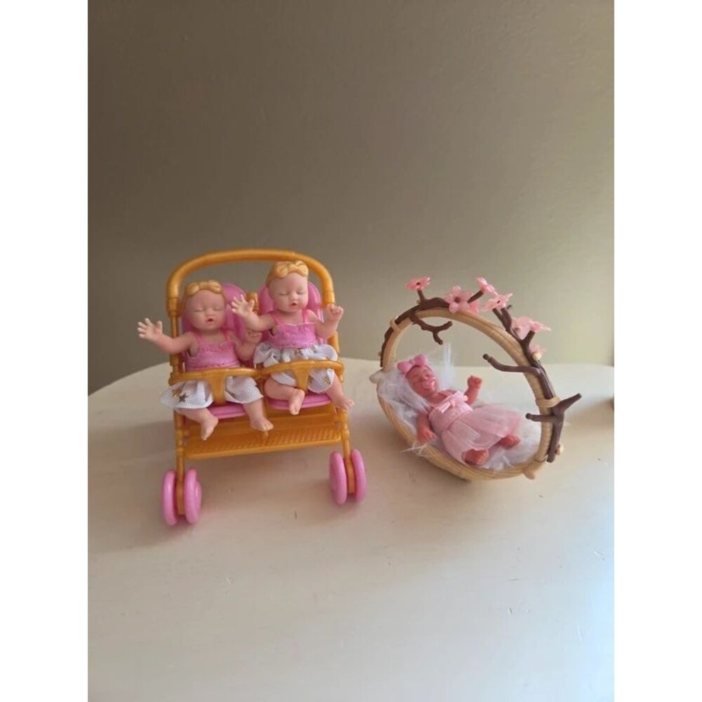Zuru my mini baby doll twins with stroller set of 3
